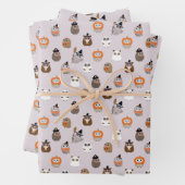 Adortable Halloween Owls Pattern Geschenkpapier Set (Beispiel)