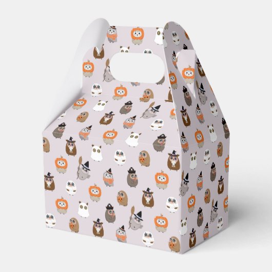 Adortable Halloween Owls Pattern Geschenkschachtel (Rückseite)