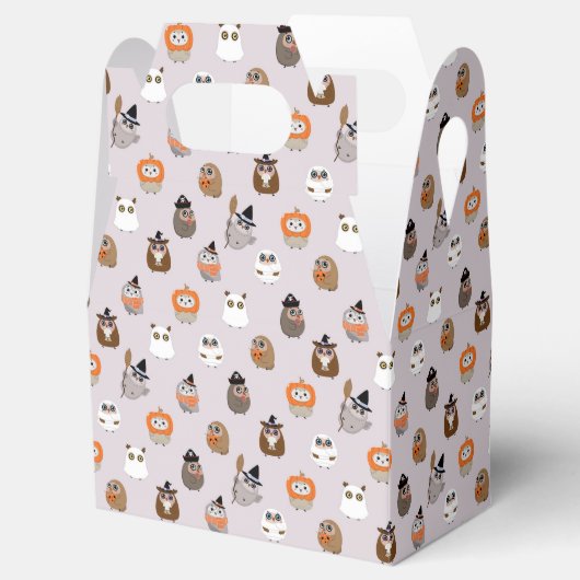 Adortable Halloween Owls Pattern Geschenkschachtel (Geöffnet)