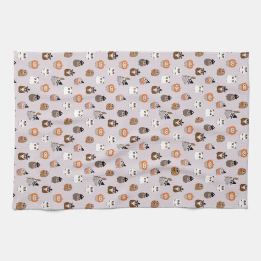 Adortable Halloween Owls Pattern Geschirrtuch (Horizontal)