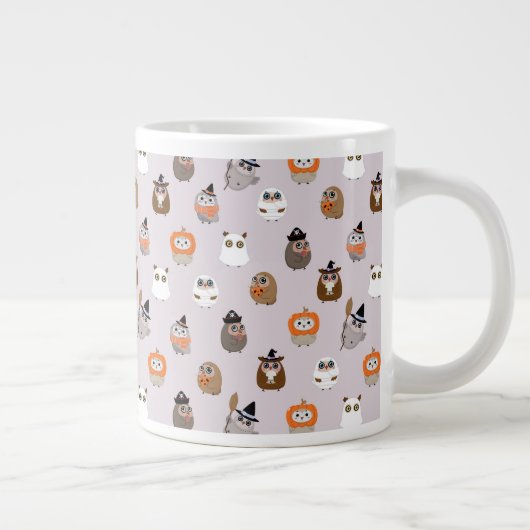 Adortable Halloween Owls Pattern Jumbo-Tasse (Rechts)