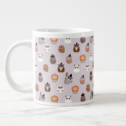 Adortable Halloween Owls Pattern Jumbo-Tasse (Links)