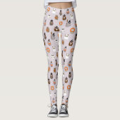 Adortable Halloween Owls Pattern Leggings (Vorderseite)