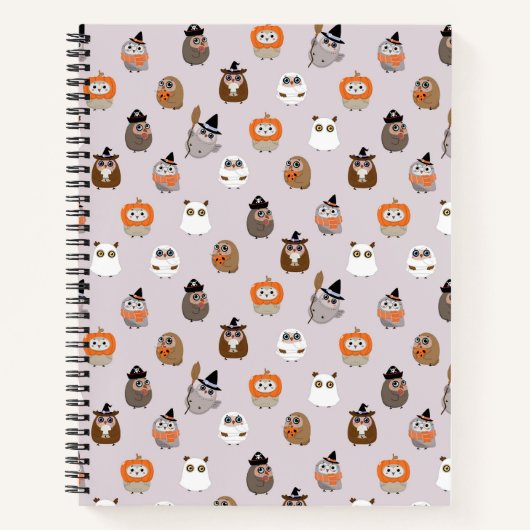 Adortable Halloween Owls Pattern Notizblock (Vorderseite)