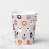 Adortable Halloween Owls Pattern Pappbecher (Vorderseite)