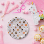 Adortable Halloween Owls Pattern Pappteller (Party)