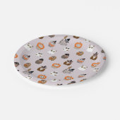 Adortable Halloween Owls Pattern Pappteller (Schrägansicht)