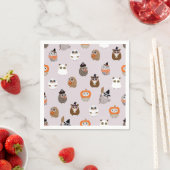 Adortable Halloween Owls Pattern Serviette (Beispiel)
