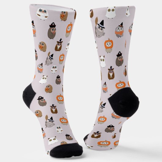 Adortable Halloween Owls Pattern Socken (Gewinkelt)