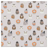 Adortable Halloween Owls Pattern Stoff (Nahaufnahme)