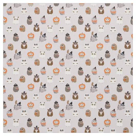 Adortable Halloween Owls Pattern Stoff (Muster)