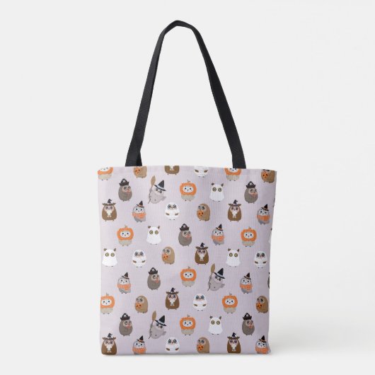 Adortable Halloween Owls Pattern Tasche (Rückseite)