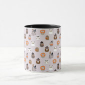 Adortable Halloween Owls Pattern Tasse (Zentrum)