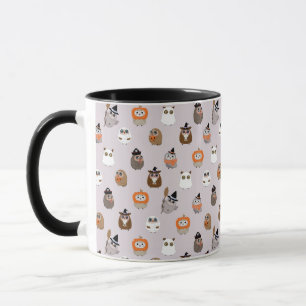Adortable Halloween Owls Pattern Tasse