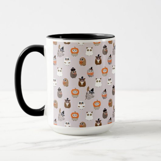 Adortable Halloween Owls Pattern Tasse (Links)