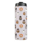Adortable Halloween Owls Pattern Thermosbecher (Vorderseite)