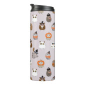 Adortable Halloween Owls Pattern Thermosbecher (Nach rechts gedreht)