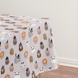 Adortable Halloween Owls Pattern Tischdecke