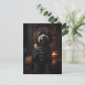 Adortable Halloween Poodle Type Dog Postkarte (Stehend Vorderseite)