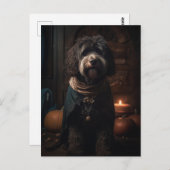 Adortable Halloween Poodle Type Dog Postkarte (Vorne/Hinten)