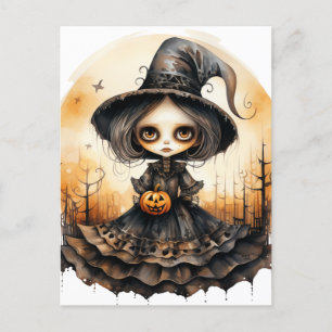 Adortable Halloween-Puppe Postkarte