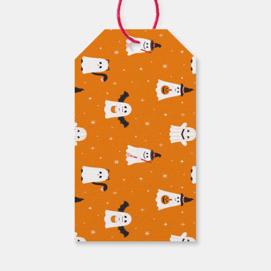 Adortable Halloween Trick oder Treat Ghosts Geschenkanhänger (Rückseite)