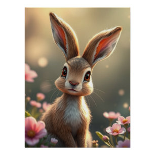 Adortable Hare Porträt Poster