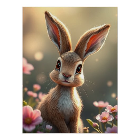 Adortable Hare Porträt Poster (Vorderseite)