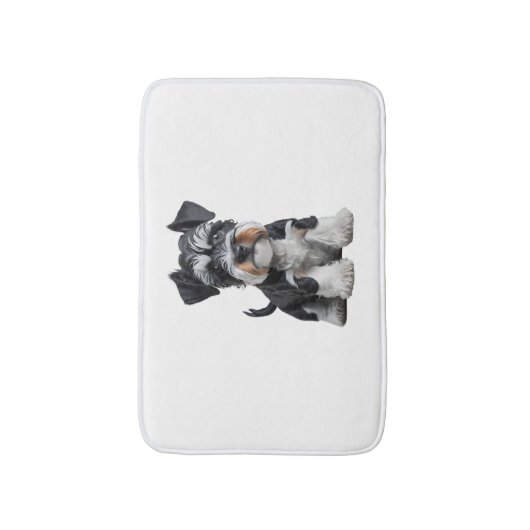 Adortable HD Miniatur Schnauzer Welpenportrait - E Badematte (Vorderseite Vertikal)