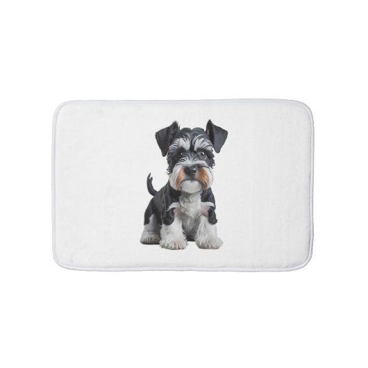 Adortable HD Miniatur Schnauzer Welpenportrait - E Badematte (Vorderseite)