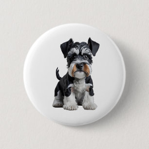 Adortable HD Miniatur Schnauzer Welpenportrait - E Button