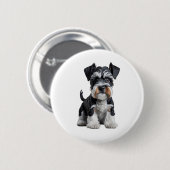 Adortable HD Miniatur Schnauzer Welpenportrait - E Button (Vorne & Hinten)