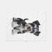 Adortable HD Miniatur Schnauzer Welpenportrait - E Fleecedecke (Vorderseite (Horizontal))