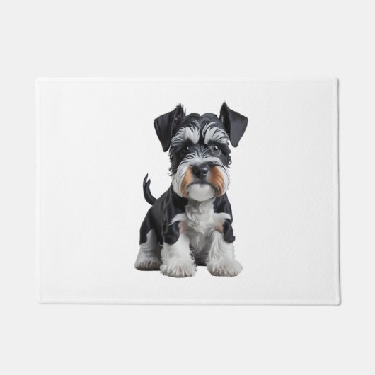 Adortable HD Miniatur Schnauzer Welpenportrait - E Fußmatte (Vorderseite)