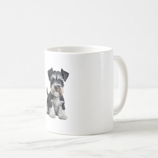 Adortable HD Miniatur Schnauzer Welpenportrait - E Kaffeetasse (VorderseiteRechts)