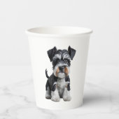 Adortable HD Miniatur Schnauzer Welpenportrait - E Pappbecher (Vorderseite)