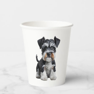 Adortable HD Miniatur Schnauzer Welpenportrait - E Pappbecher