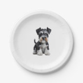 Adortable HD Miniatur Schnauzer Welpenportrait - E Pappteller (Vorderseite)