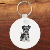 Adortable HD Miniatur Schnauzer Welpenportrait - E Schlüsselanhänger (Vorderseite)