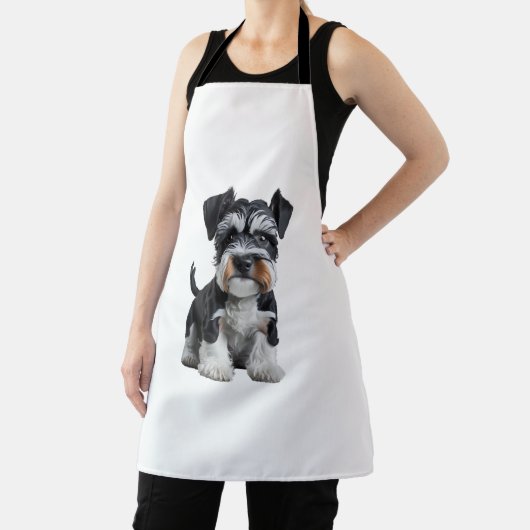 Adortable HD Miniatur Schnauzer Welpenportrait - E Schürze (InSitu)