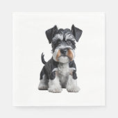 Adortable HD Miniatur Schnauzer Welpenportrait - E Serviette (Vorderseite)