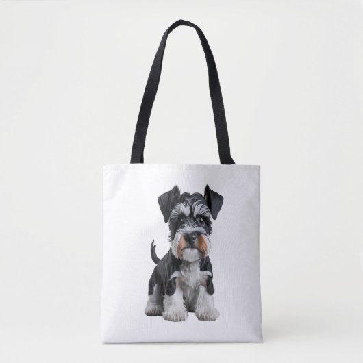 Adortable HD Miniatur Schnauzer Welpenportrait - E Tasche (Vorderseite)