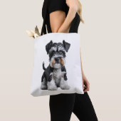 Adortable HD Miniatur Schnauzer Welpenportrait - E Tasche (Von Nahem)