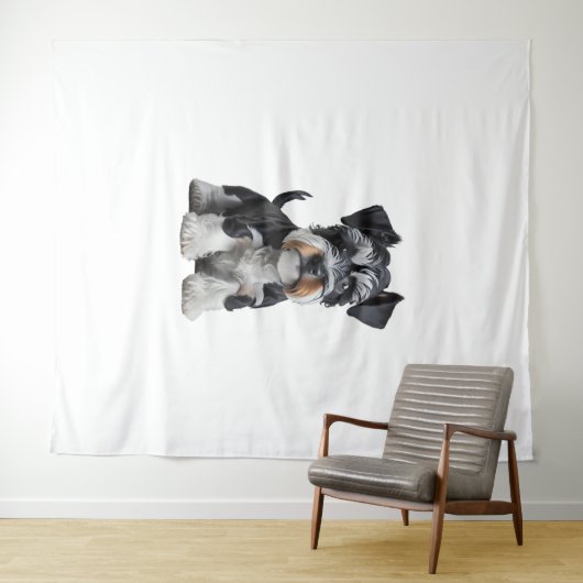 Adortable HD Miniatur Schnauzer Welpenportrait - E Wandteppich (Beispiel (Horizontal))