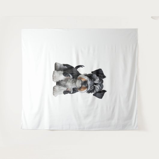 Adortable HD Miniatur Schnauzer Welpenportrait - E Wandteppich (Vorderseite (Horizontal))