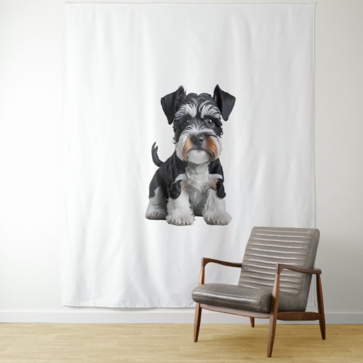Adortable HD Miniatur Schnauzer Welpenportrait - E Wandteppich (Beispiel)