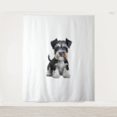 Adortable HD Miniatur Schnauzer Welpenportrait - E Wandteppich (Vorderseite)