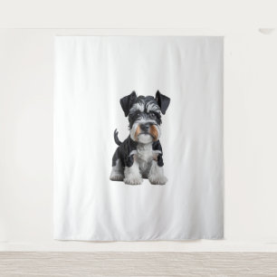 Adortable HD Miniatur Schnauzer Welpenportrait - E Wandteppich