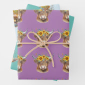 Adortable Highland Cow/Calf Wrapping Paper Geschenkpapier Set (Beispiel)