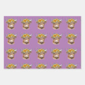 Adortable Highland Cow/Calf Wrapping Paper Geschenkpapier Set (Vorderseite)